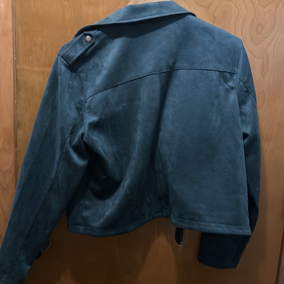 LC Lauren Conrad Green Leather Jacket - Picture 5 of 5